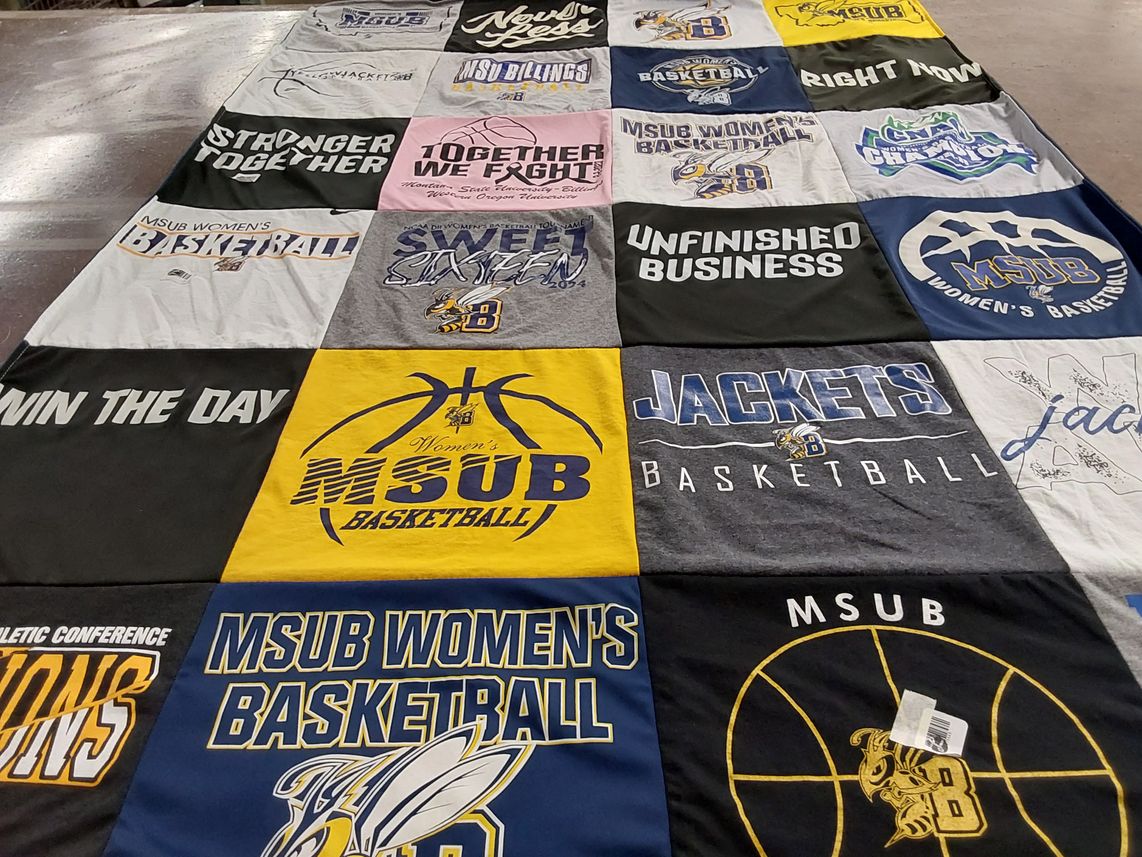 T-shirt quilt featuring montana state university billings women's basketball by Kortney from MT