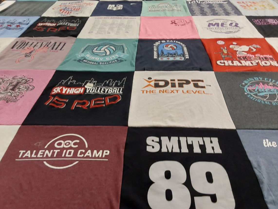 T-shirt quilt from sky high volleyball by Jeanine from IL