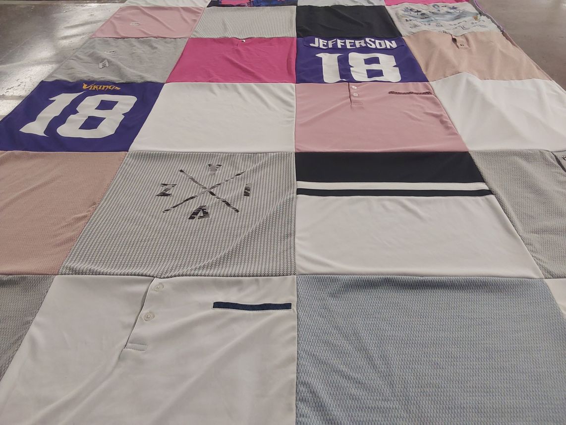 T-shirt quilt featuring minnesota vikings by Michelle from MN
