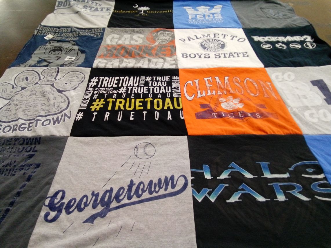 T-shirt quilt from georgetown university, south carolina state university by Cassidy from SC