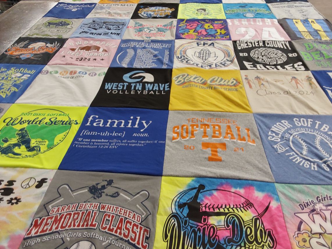 T-shirt quilt featuring tennessee softball, dixie girls softball by Tanya from TN