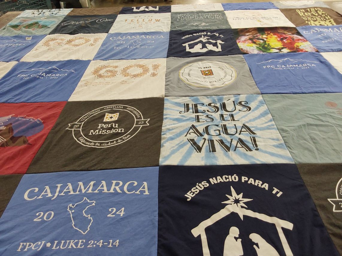 T-shirt quilt with missions, religion themes by cathy from MS