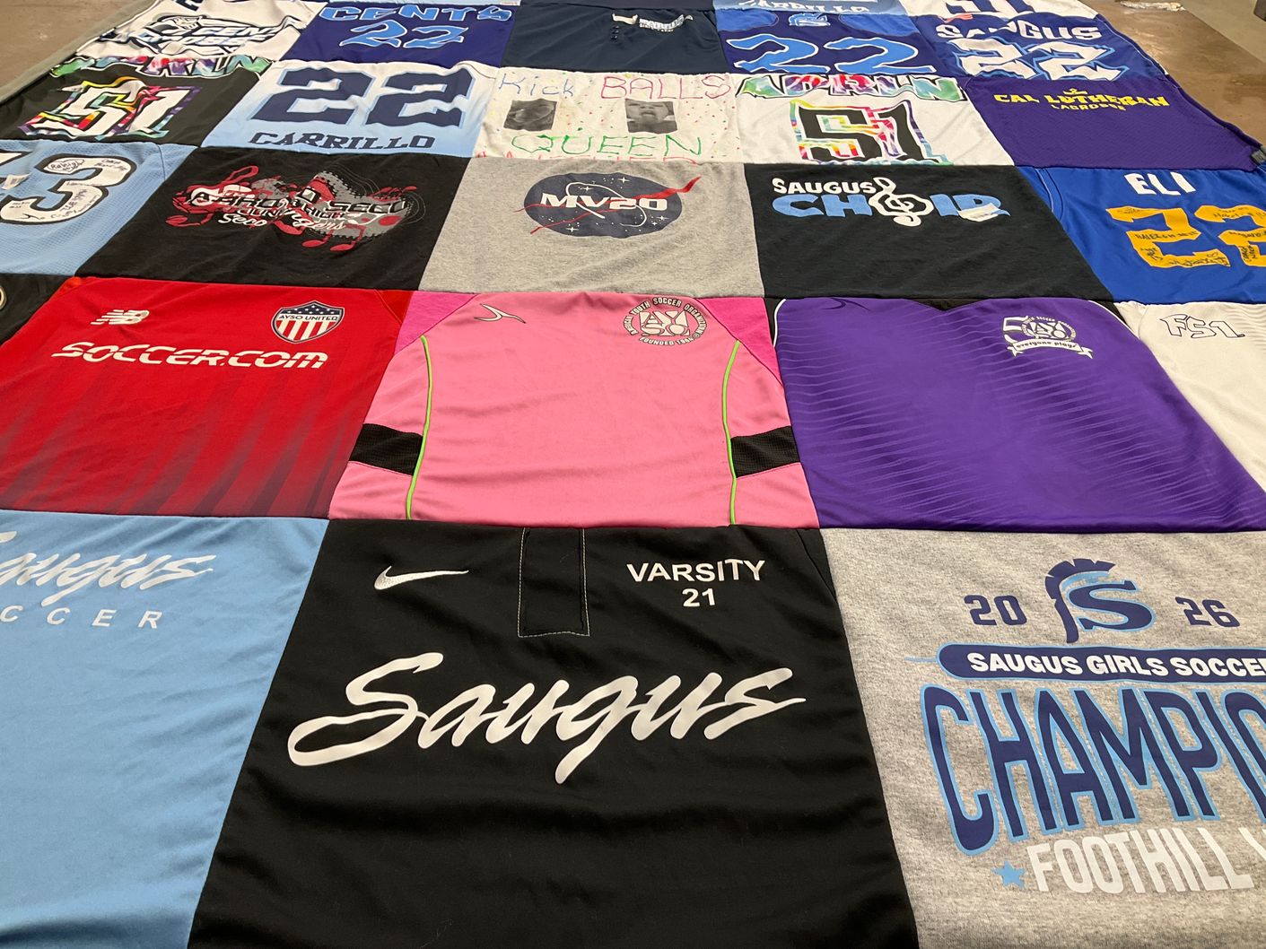 T-shirt quilt from saugus high school by Connie from CA