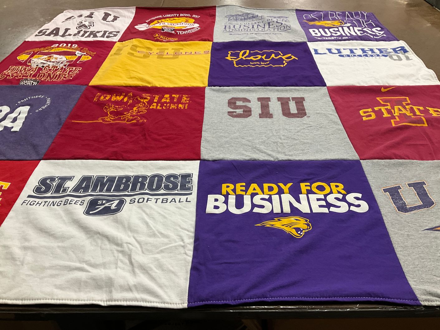 T-shirt quilt featuring siu, salukis by Amy from IL
