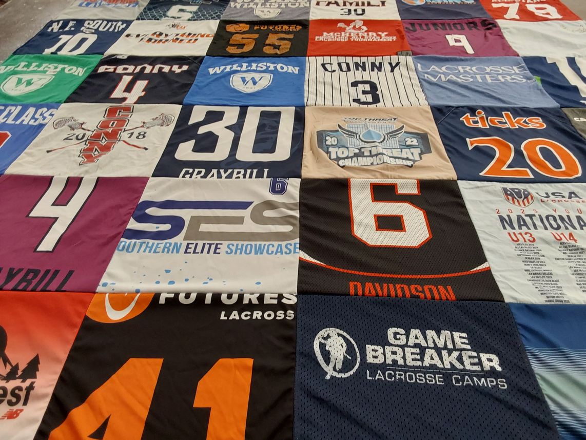 T-shirt quilt from davidson college, williston norrman school by Heather from CT