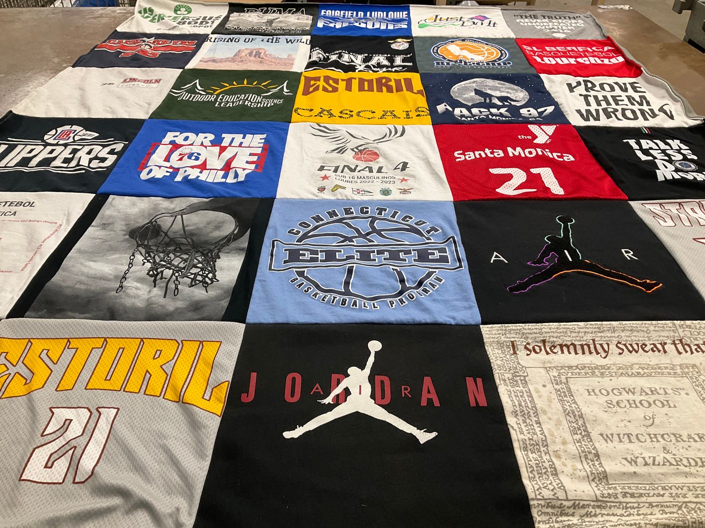 T-shirt quilt featuring los angeles clippers, santa monica high school by annamaria from CT
