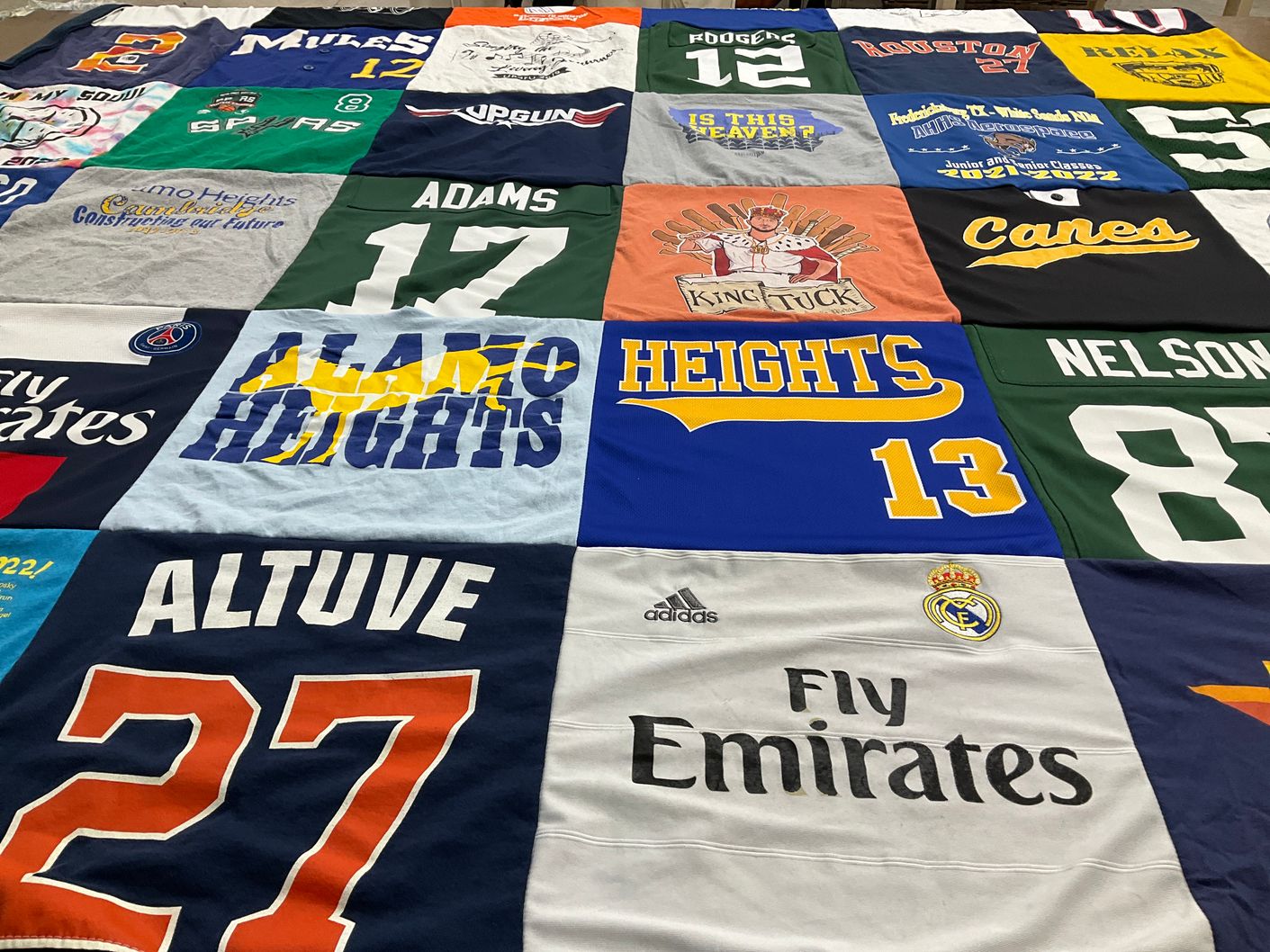T-shirt quilt from alamo heights high school by T from TX