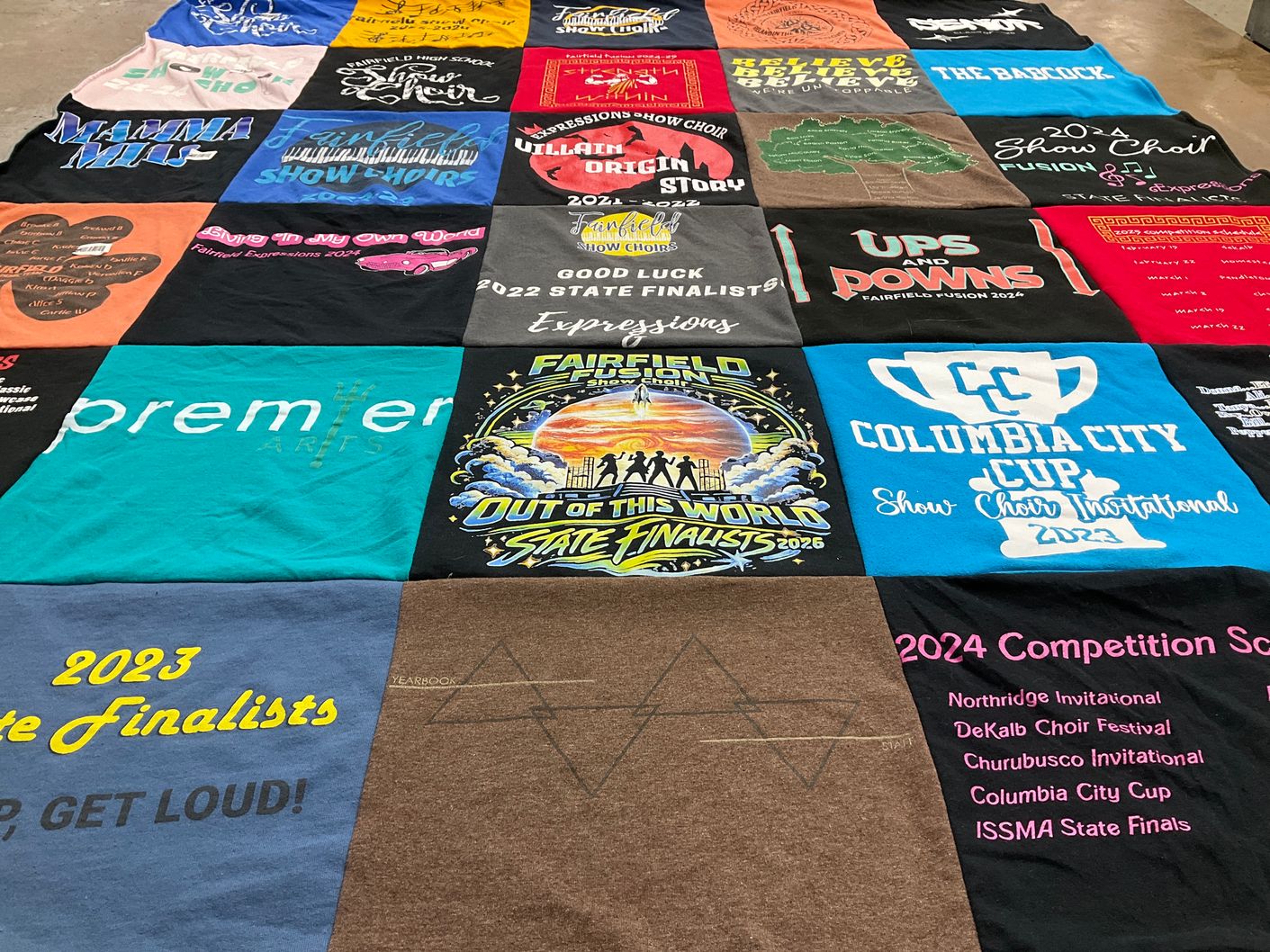 T-shirt quilt from fairfield high school by Heather from IN