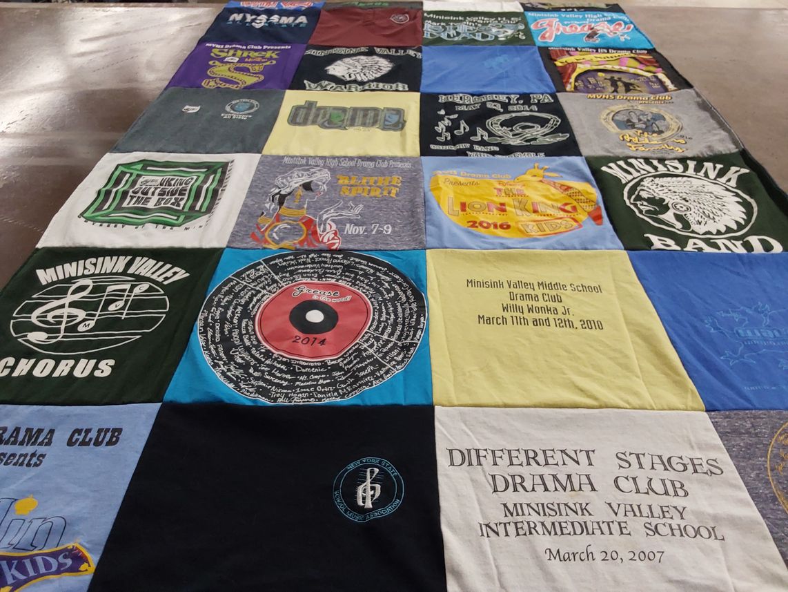T-shirt quilt from minisink valley intermediate school by Kathryn from NY