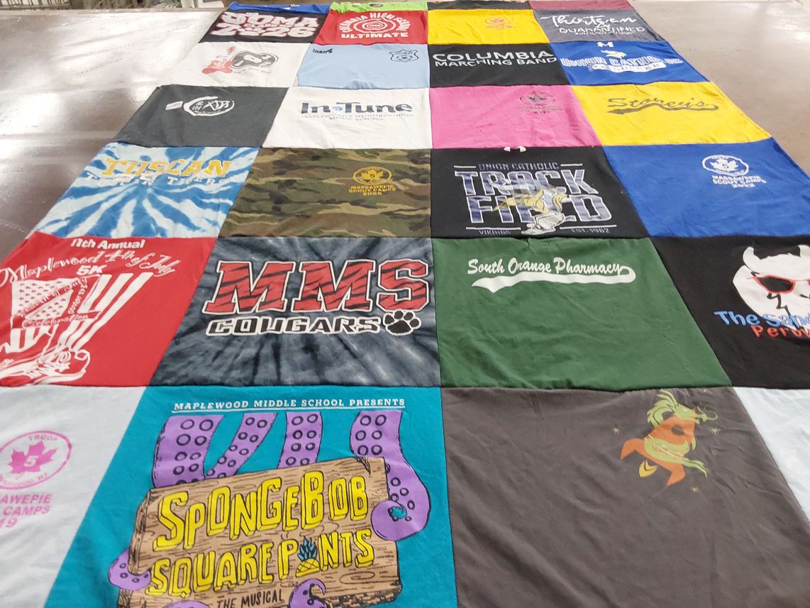 T-shirt quilt featuring union catholic high school by Lynne from NJ