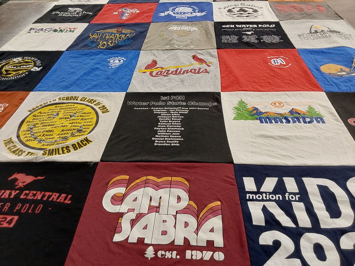 T-shirt quilt featuring water polo by Cynthia from MO