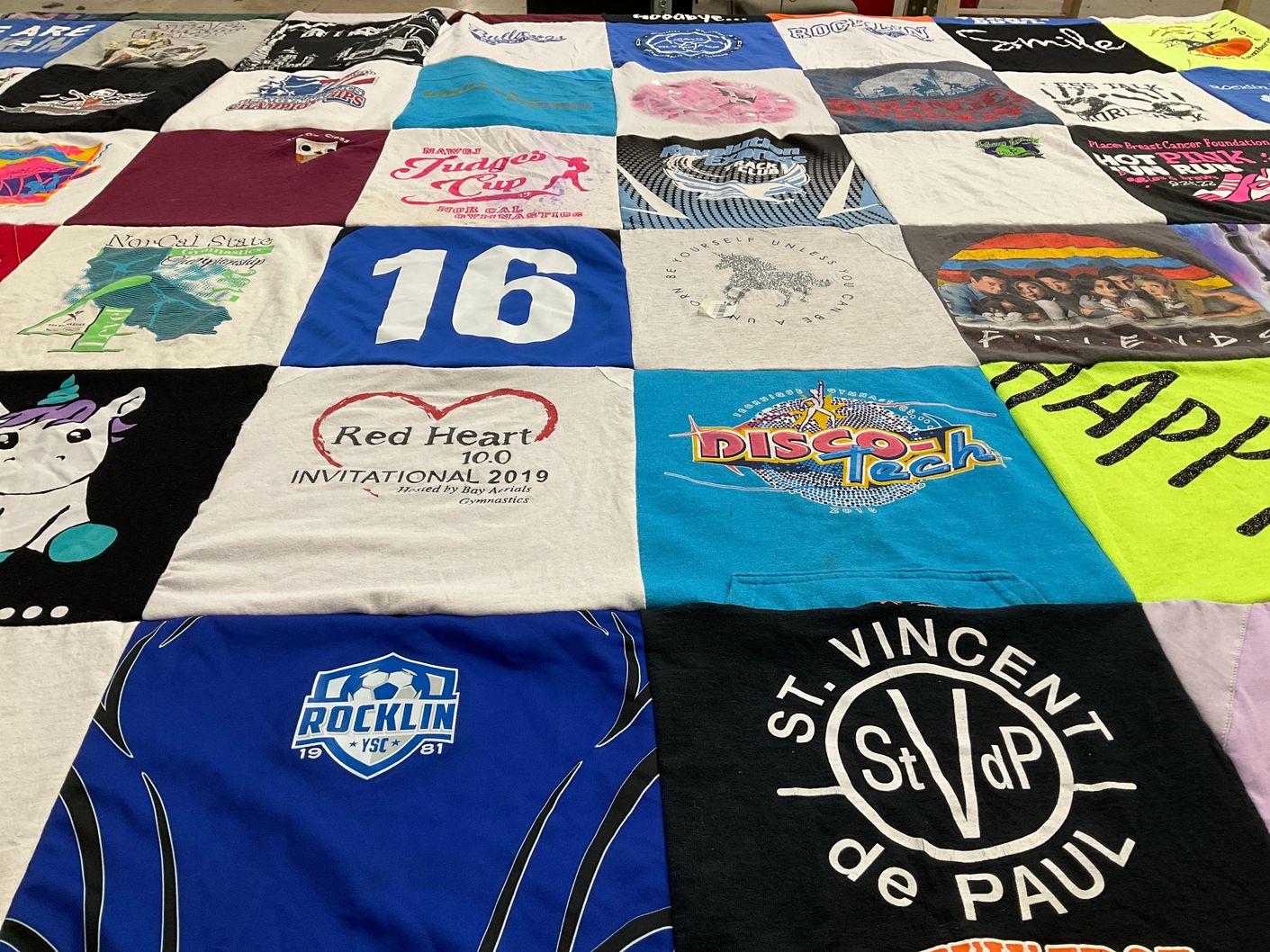T-shirt quilt featuring rocklin youth soccer club by Stephanie from CA