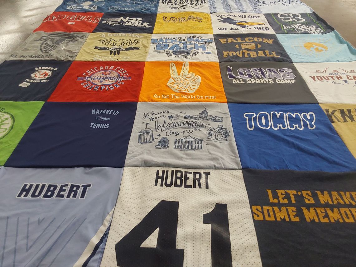 T-shirt quilt featuring st. francis university by Julie from IL