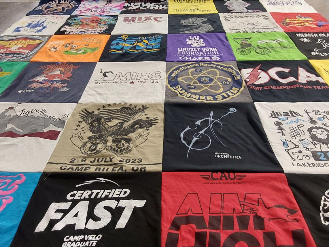 T-shirt quilt featuring mercer island high school, united states naval academy by Kara from WA