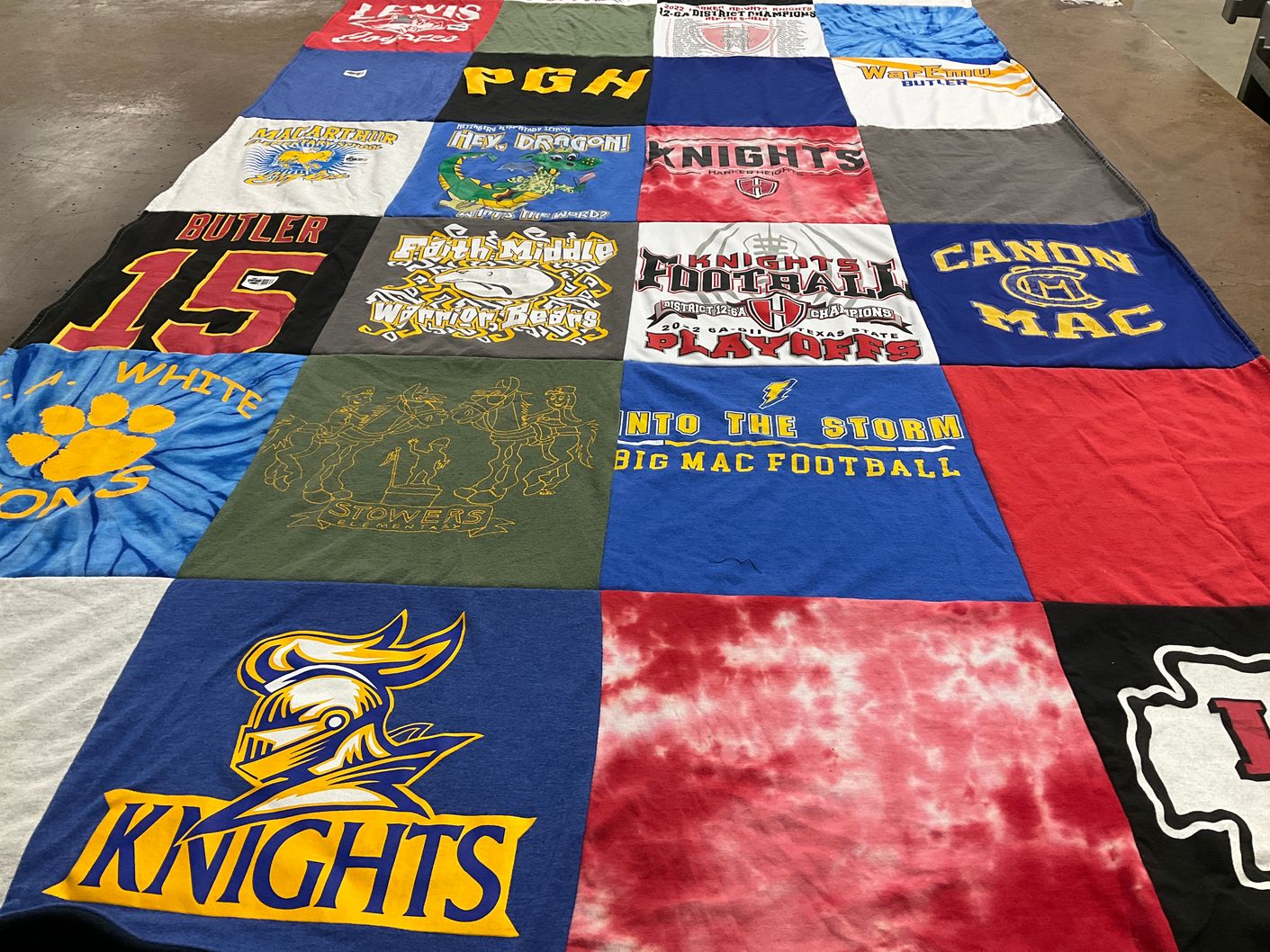 T-shirt quilt featuring big mac football, stowers high school football by Kathleen from PA