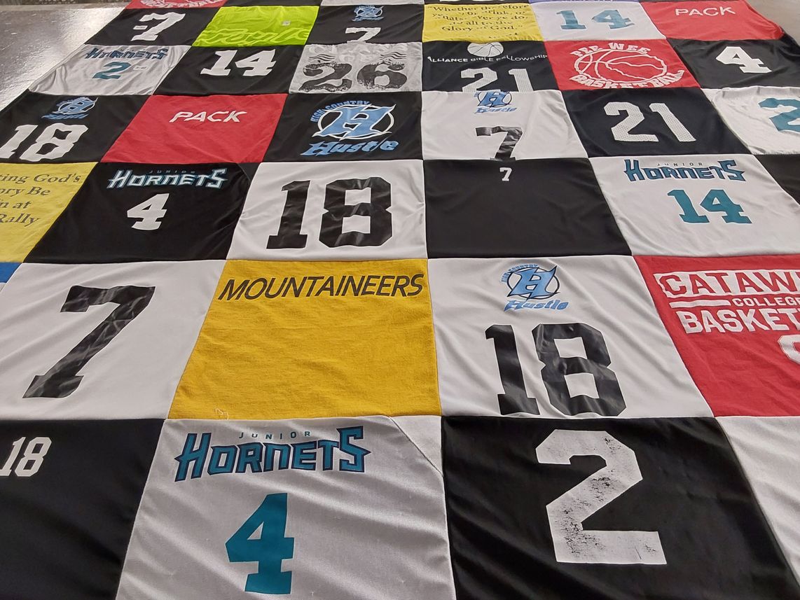 T-shirt quilt featuring junior hornets by Marta from NC