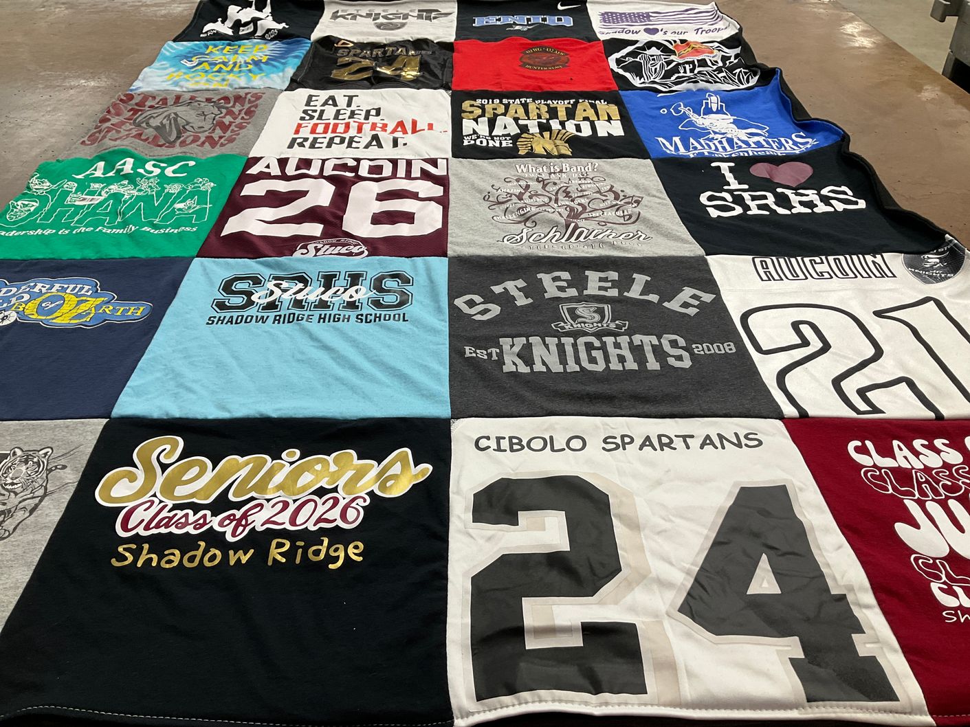 T-shirt quilt featuring cibolo spartans, spartan nation by Jennifer from AZ