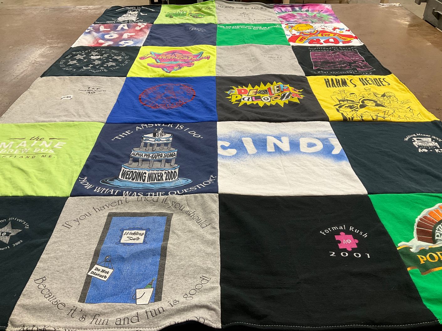 T-shirt quilt from university of maine by Josh from VT
