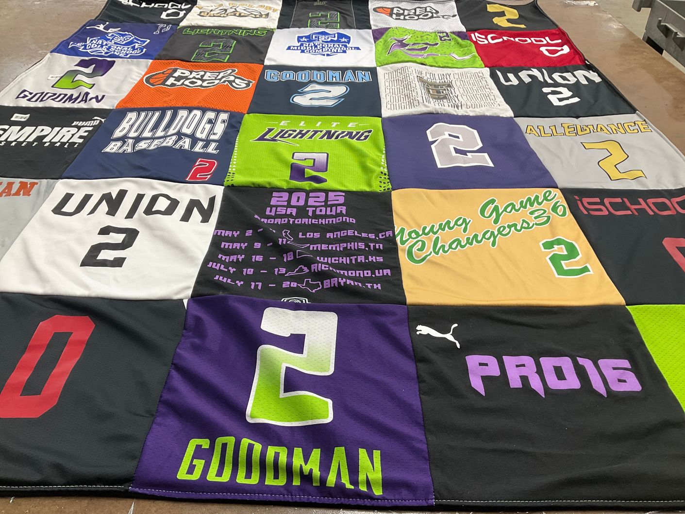 T-shirt quilt featuring bulldogs baseball by Tatiana from TX