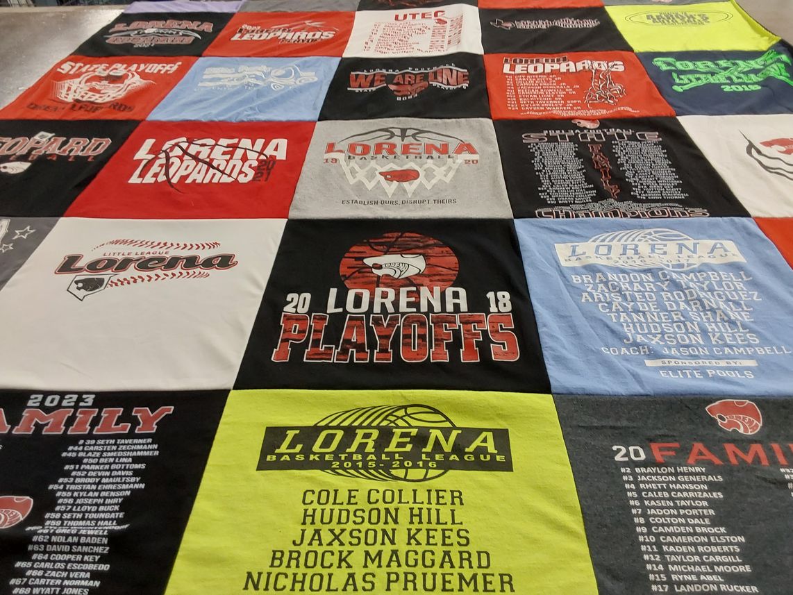 T-shirt quilt featuring lorena leopards by Cherie from TX