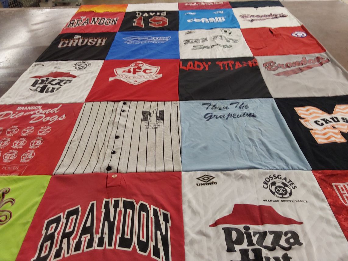 T-shirt quilt featuring brandon diamond dogs, brandon lady titans by Stephanie from FL