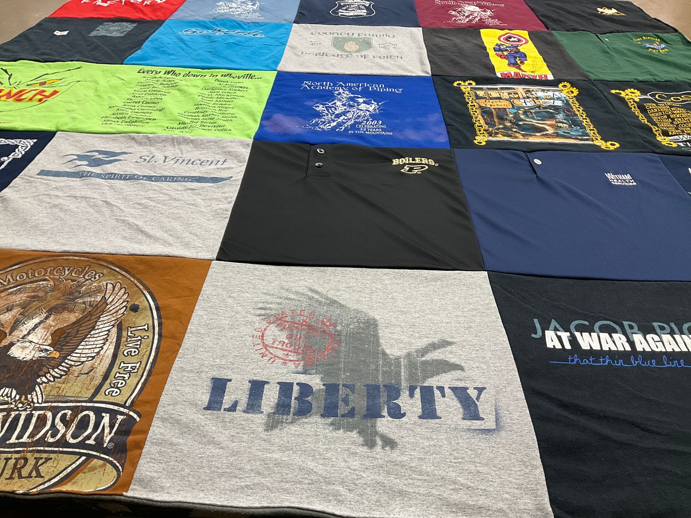 T-shirt quilt featuring purdue university by Tracy from IN
