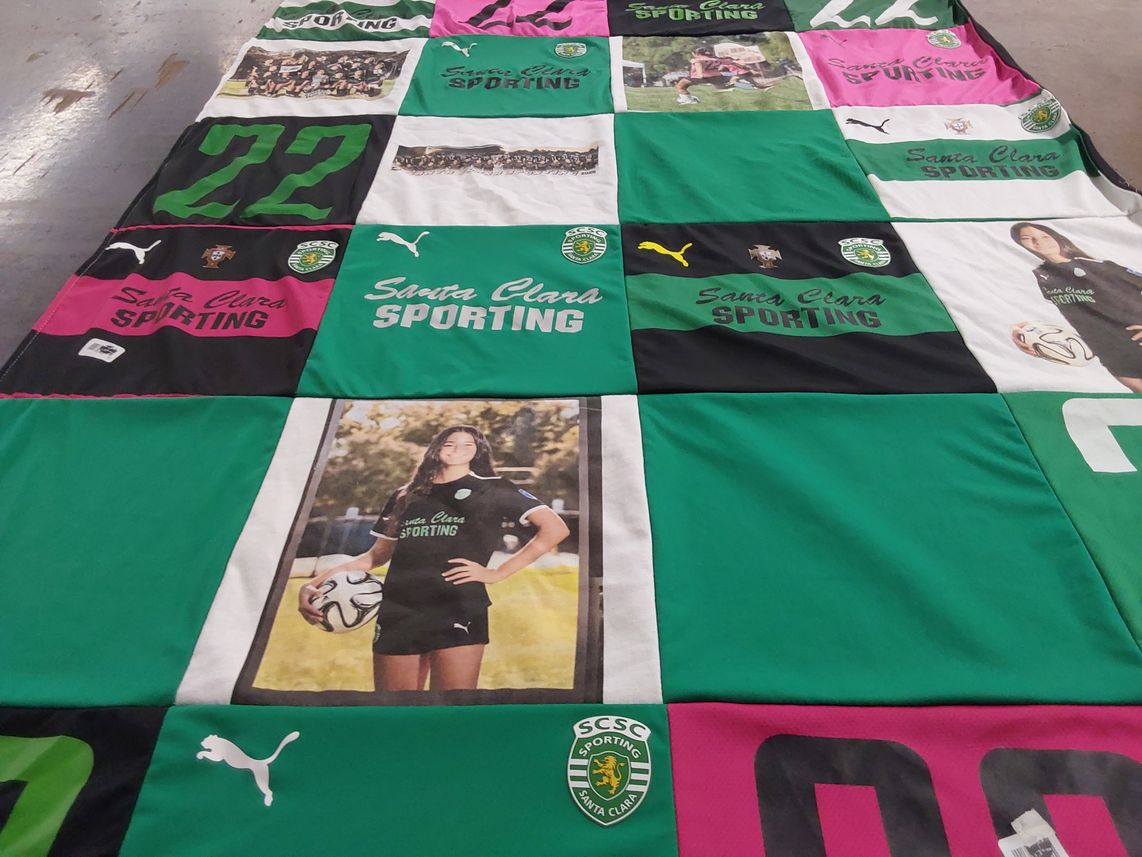 T-shirt quilt from santa clara university by Erin from CA