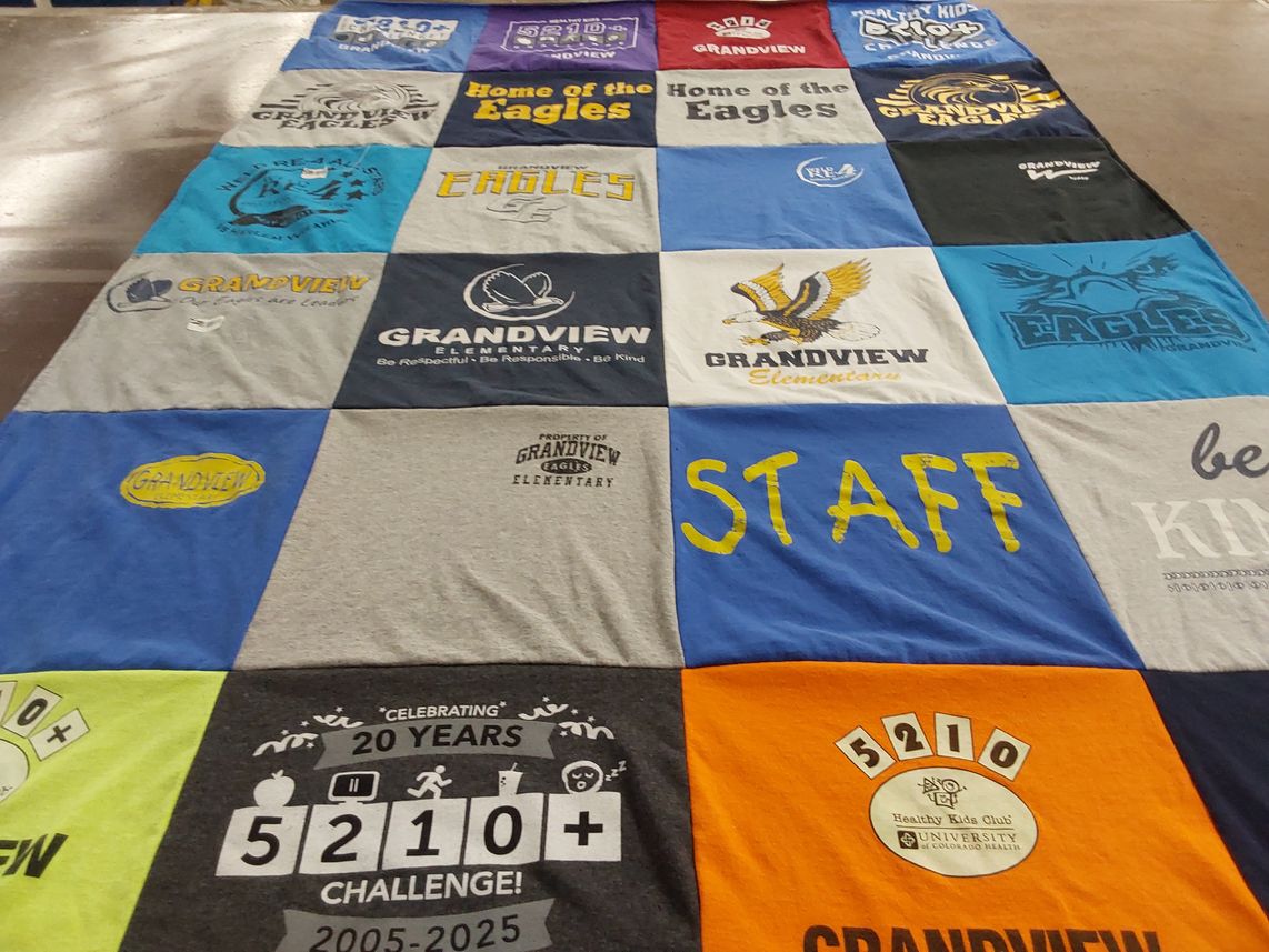 T-shirt quilt featuring grandview eagles by David from CO