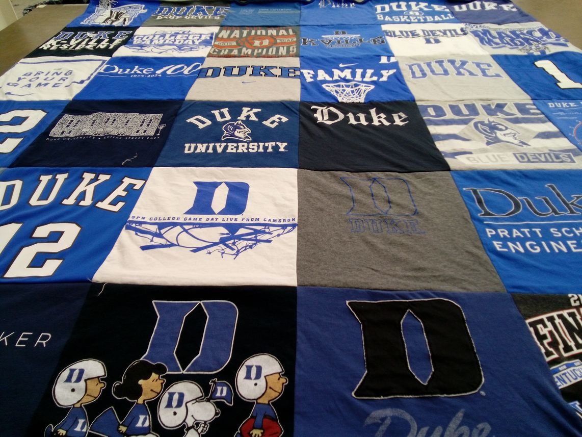T-shirt quilt featuring duke blue devils by Theresa from FL