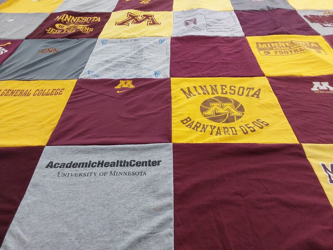 T-shirt quilt from university of minnesota by Angela from MN