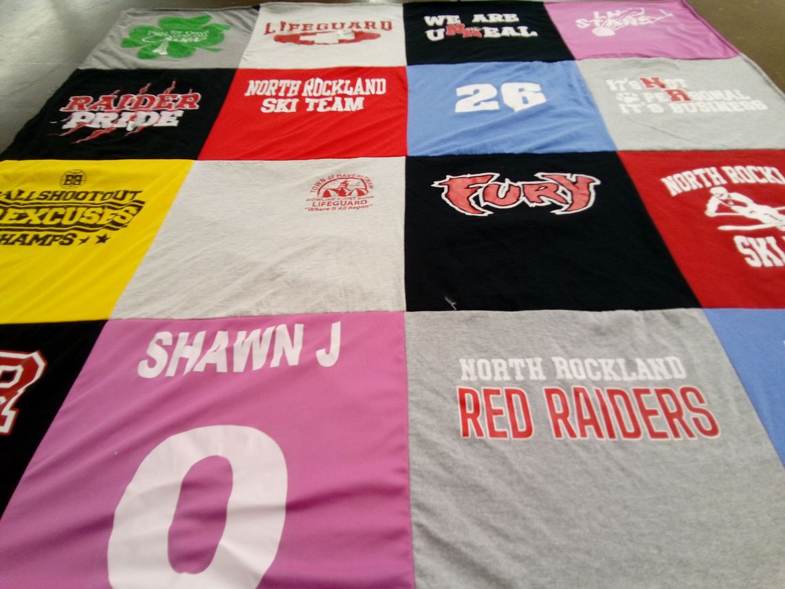 T-shirt quilt featuring north rockland red raiders by Dawn from NY