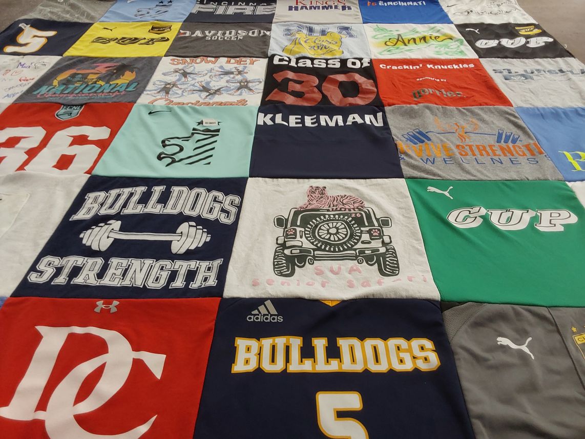 T-shirt quilt featuring bulldogs strength by Kathryn from OH