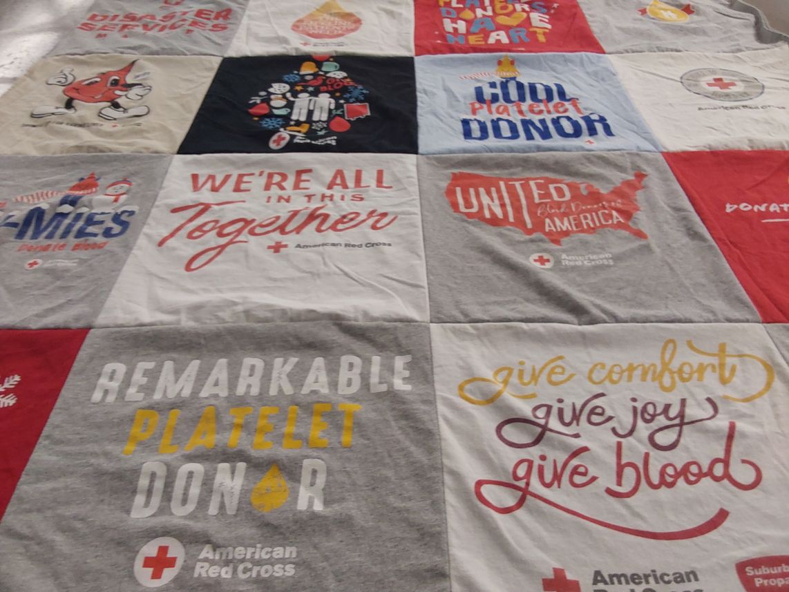 T-shirt quilt with health, community service themes by Richard from ME