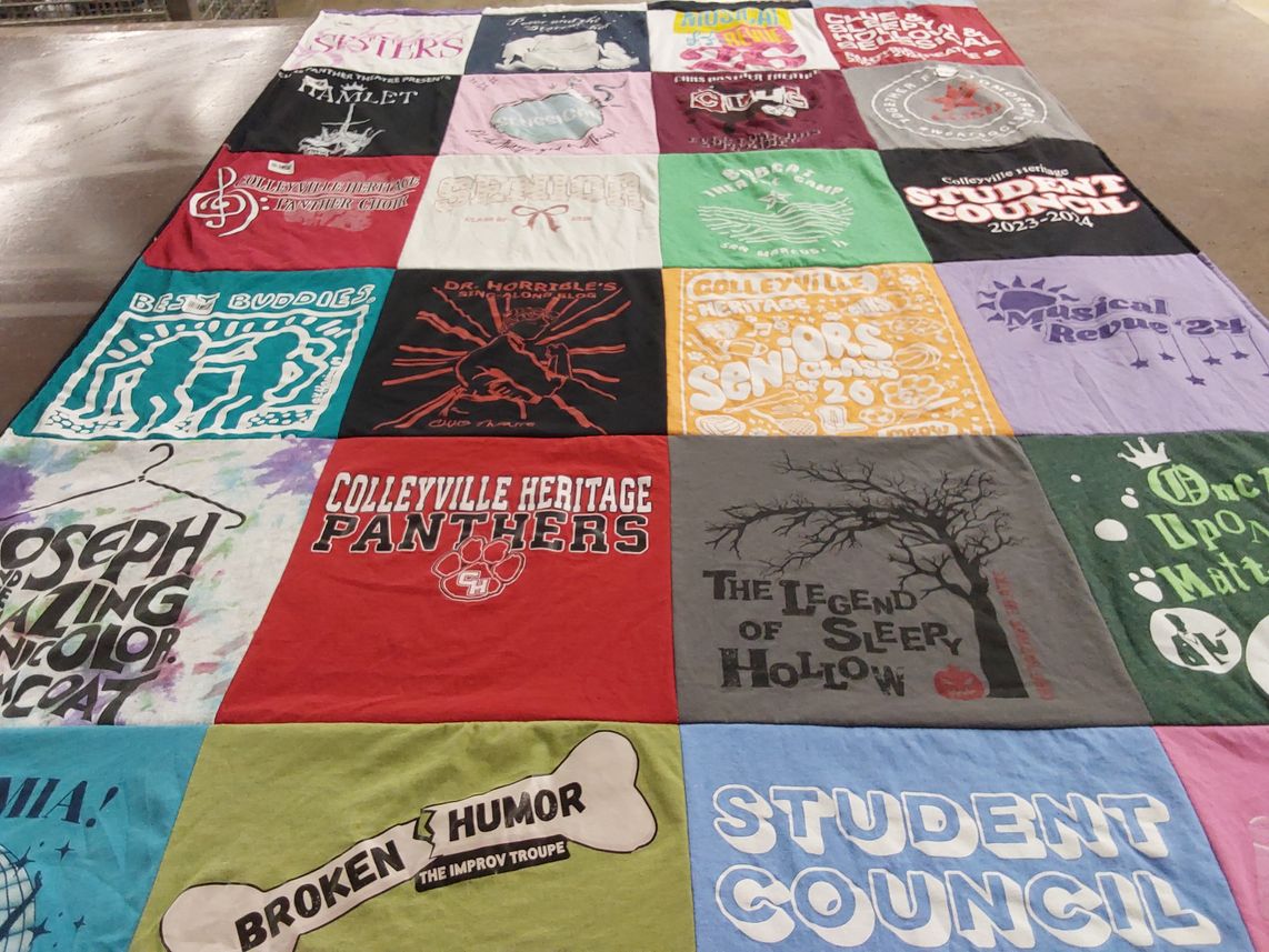 T-shirt quilt featuring colleyville heritage panthers by Kathleen from TX