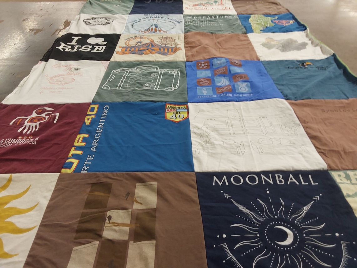 T-shirt quilt from pepperdine university by Nicole from CA