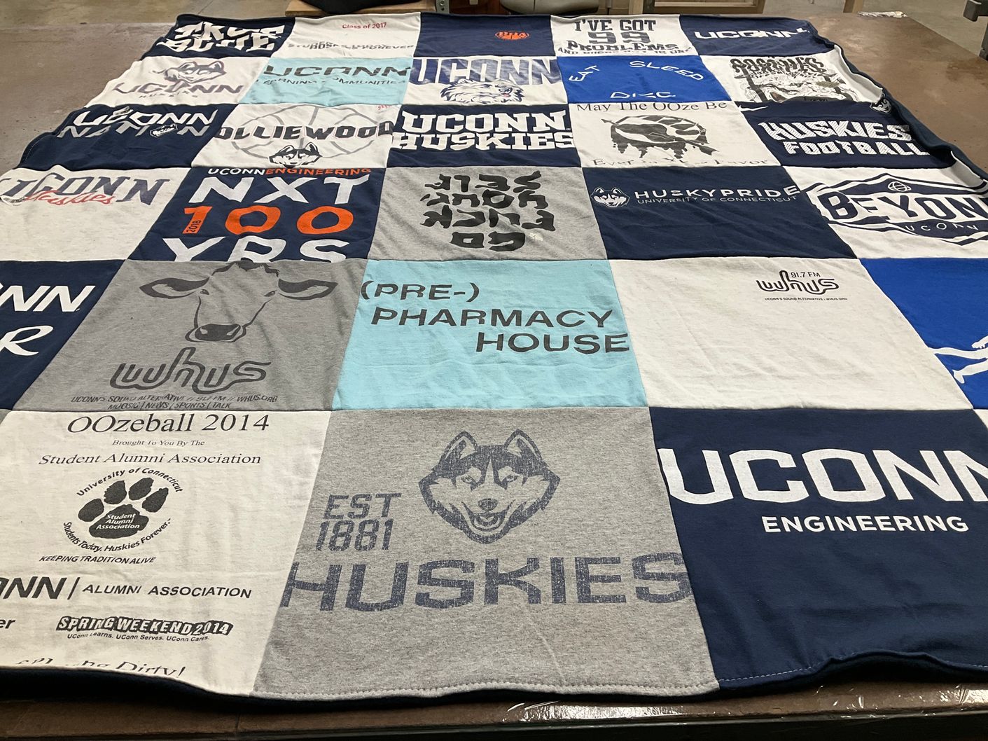 T-shirt quilt featuring uconn huskies by Kim from MN