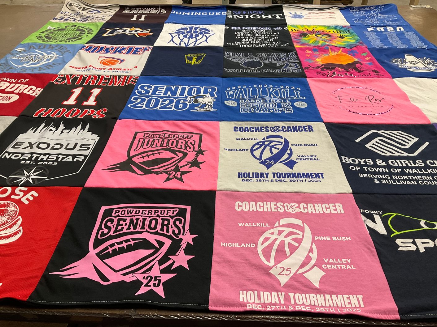 T-shirt quilt from walkill panthers, valley central high school by Cheri from NY