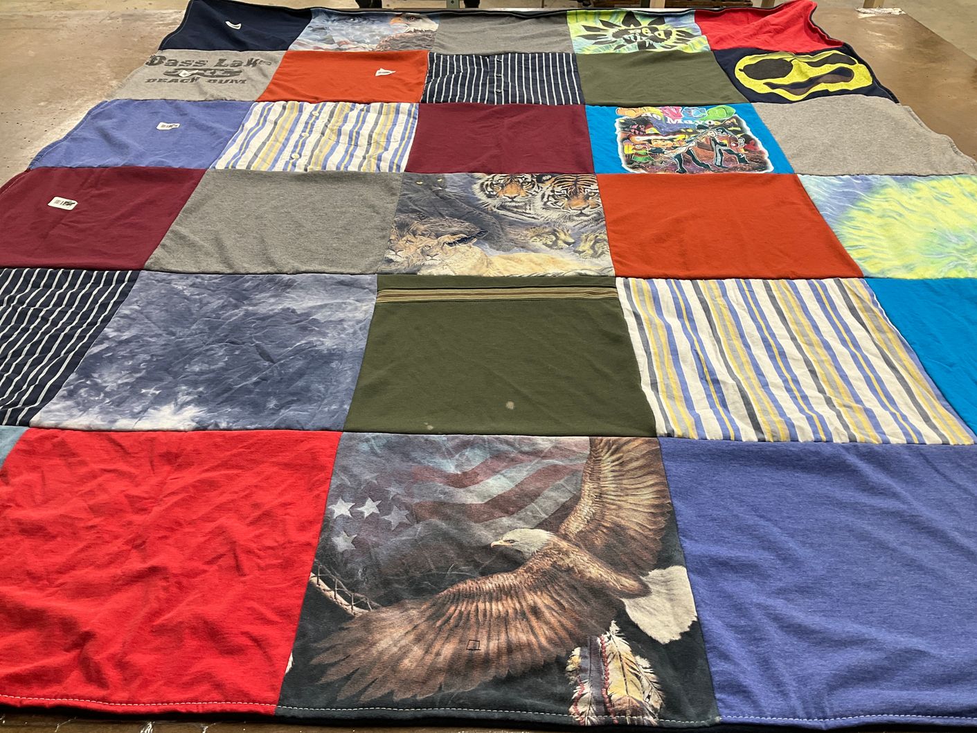 T-shirt quilt with hunting, nature themes by Dylan from FL