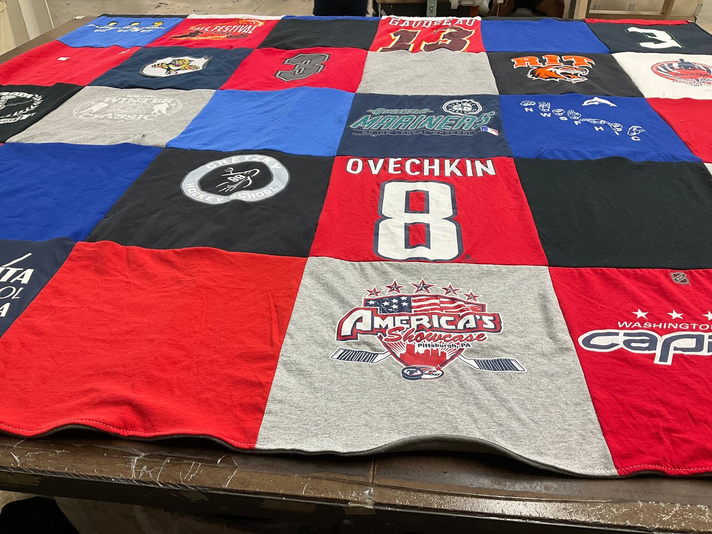 T-shirt quilt featuring washington capitals by Heidi from WA