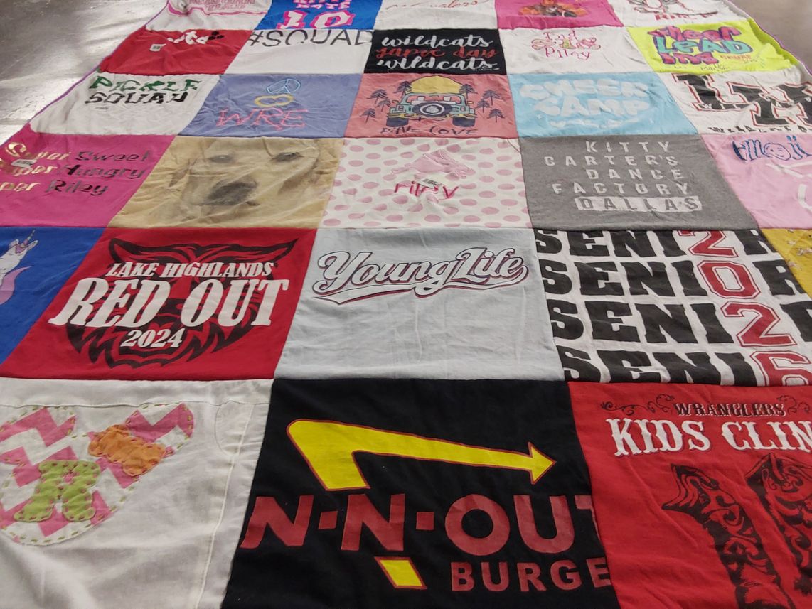 T-shirt quilt from lake highlands high school by Caroline from TX