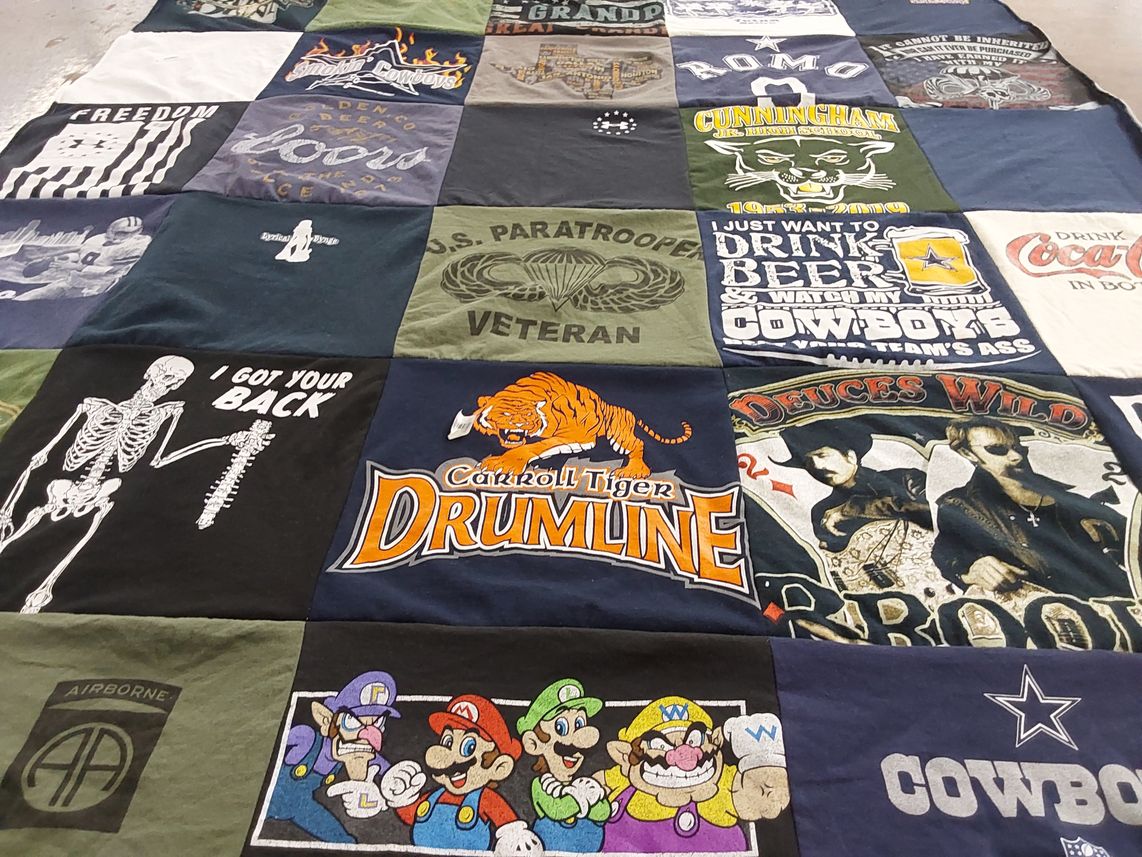 T-shirt quilt featuring dallas cowboys by Maria M from TX