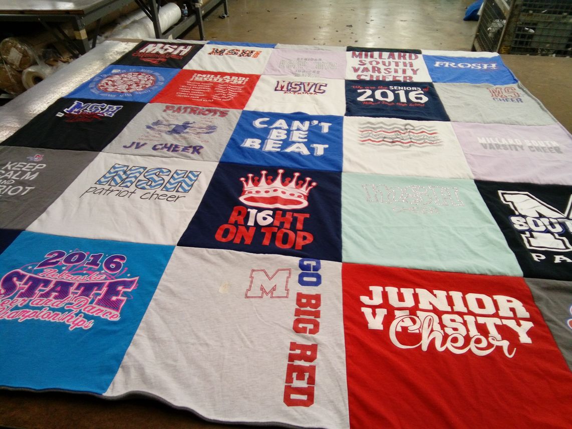 T-shirt quilt from millard south high school by Brenda from NE