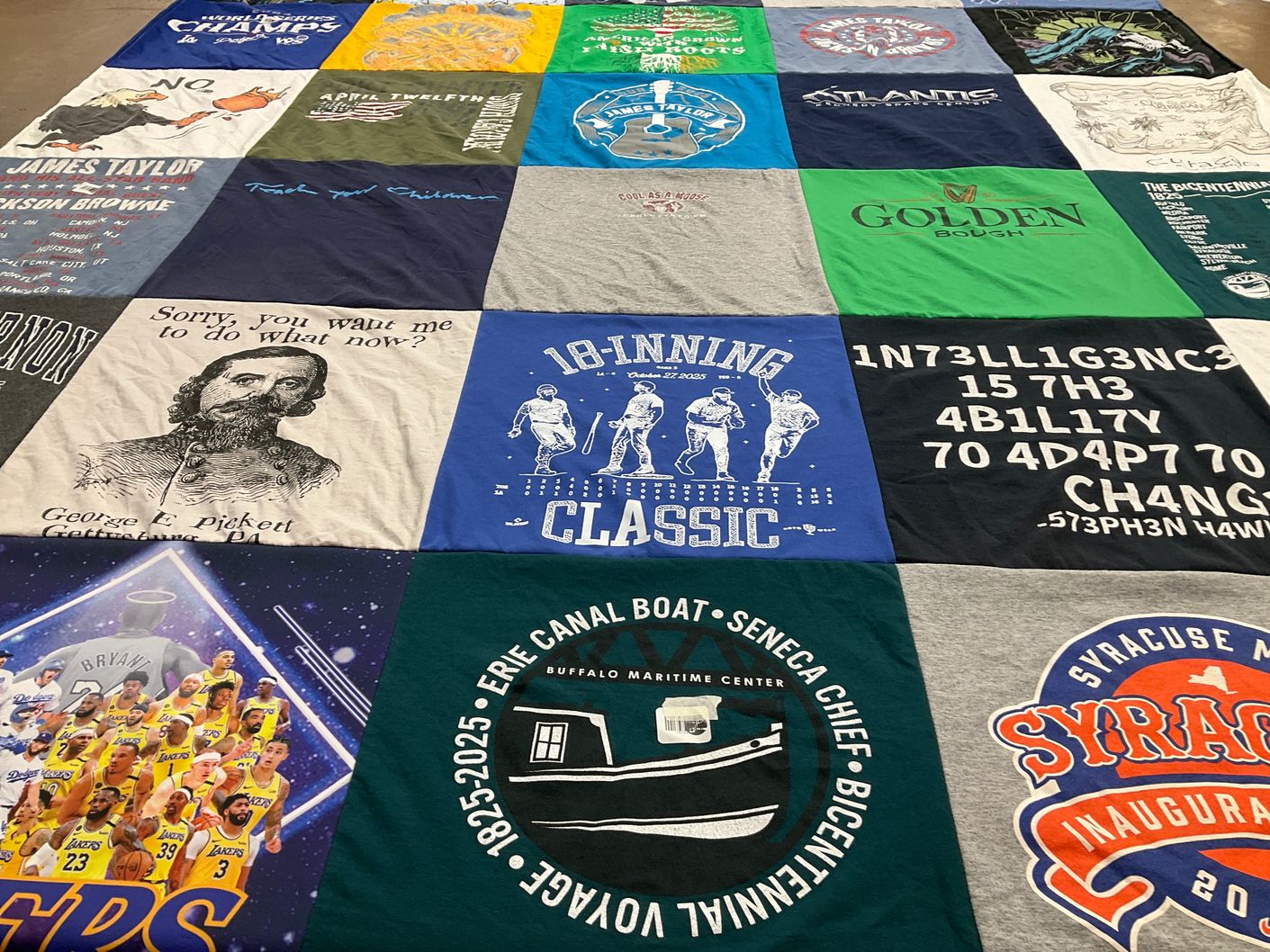 T-shirt quilt featuring los angeles lakers by JOHN from NY