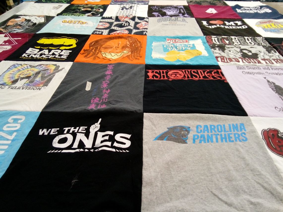T-shirt quilt featuring carolina panthers by Lisa from NC
