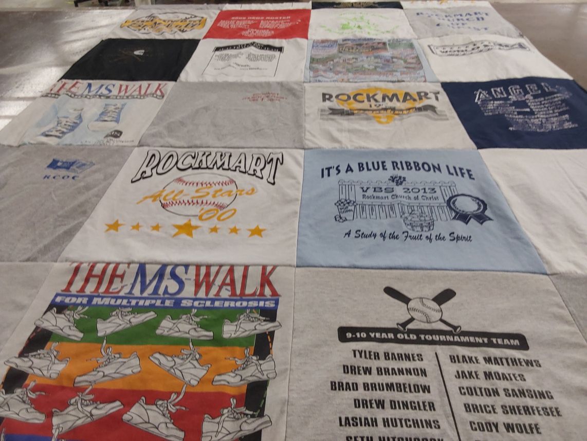 T-shirt quilt featuring 9-10 year old tournament team by jeffery from GA