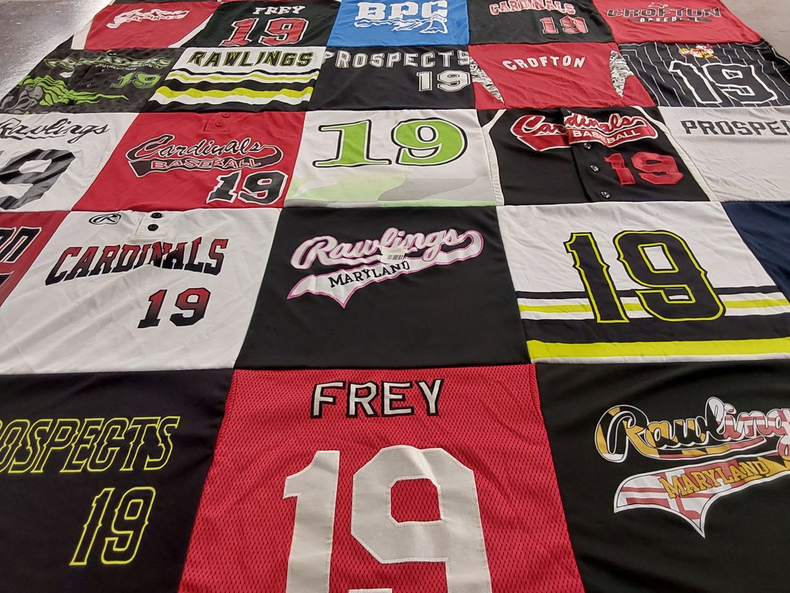 T-shirt quilt featuring cardinals, prospects by Erika from MD