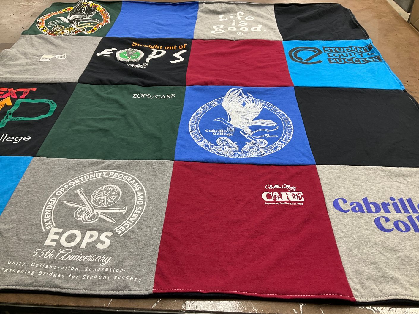 T-shirt quilt from cabrillo college by Veronica from CA