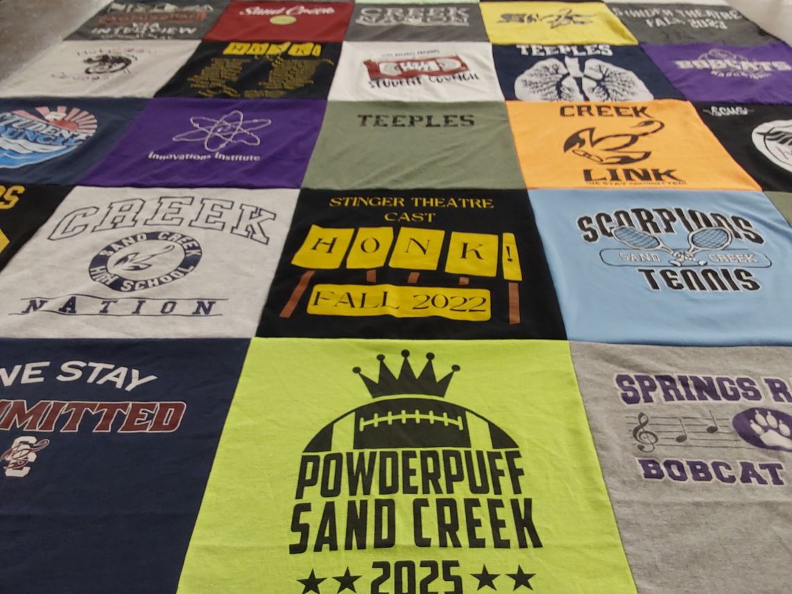 T-shirt quilt featuring sand creek scorpios by Kristeen from CO