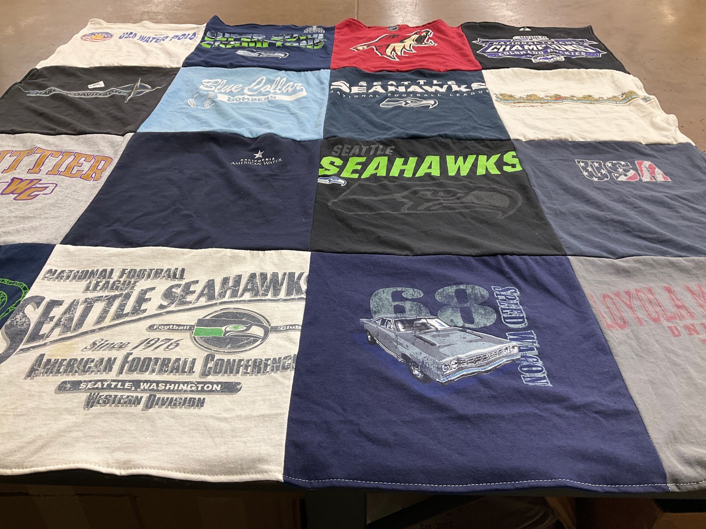 T-shirt quilt featuring seattle seahawks by Chatel from CA