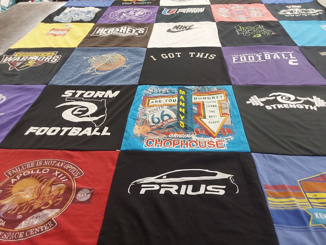 T-shirt quilt featuring storm football by Andrea from FL